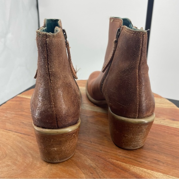 ROAN By Bed Stu Liz Distressed Leather & Suede Double Zip Handmade Ankle Boots 6 - Picture 4 of 8